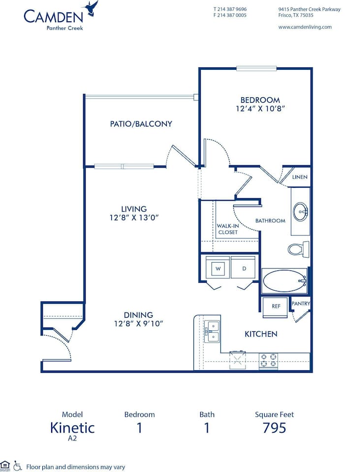 Floorplan diagram for Kinetic, showing 1 bedroom