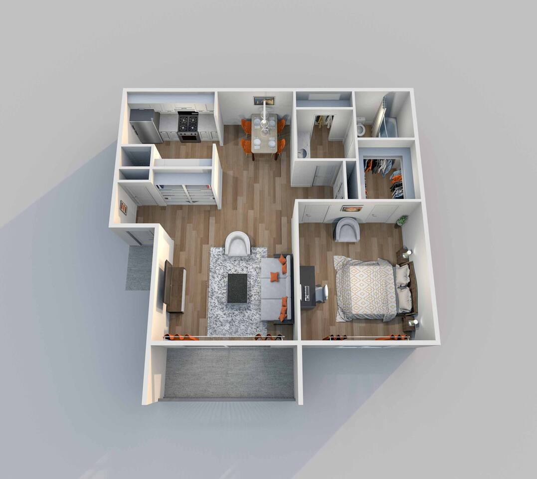 Floorplan diagram for A2B 1x1, showing 1 bedroom