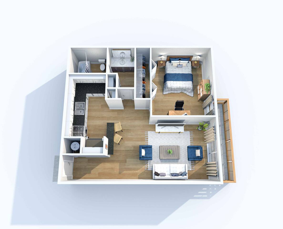 Floorplan diagram for A1, showing 1 bedroom
