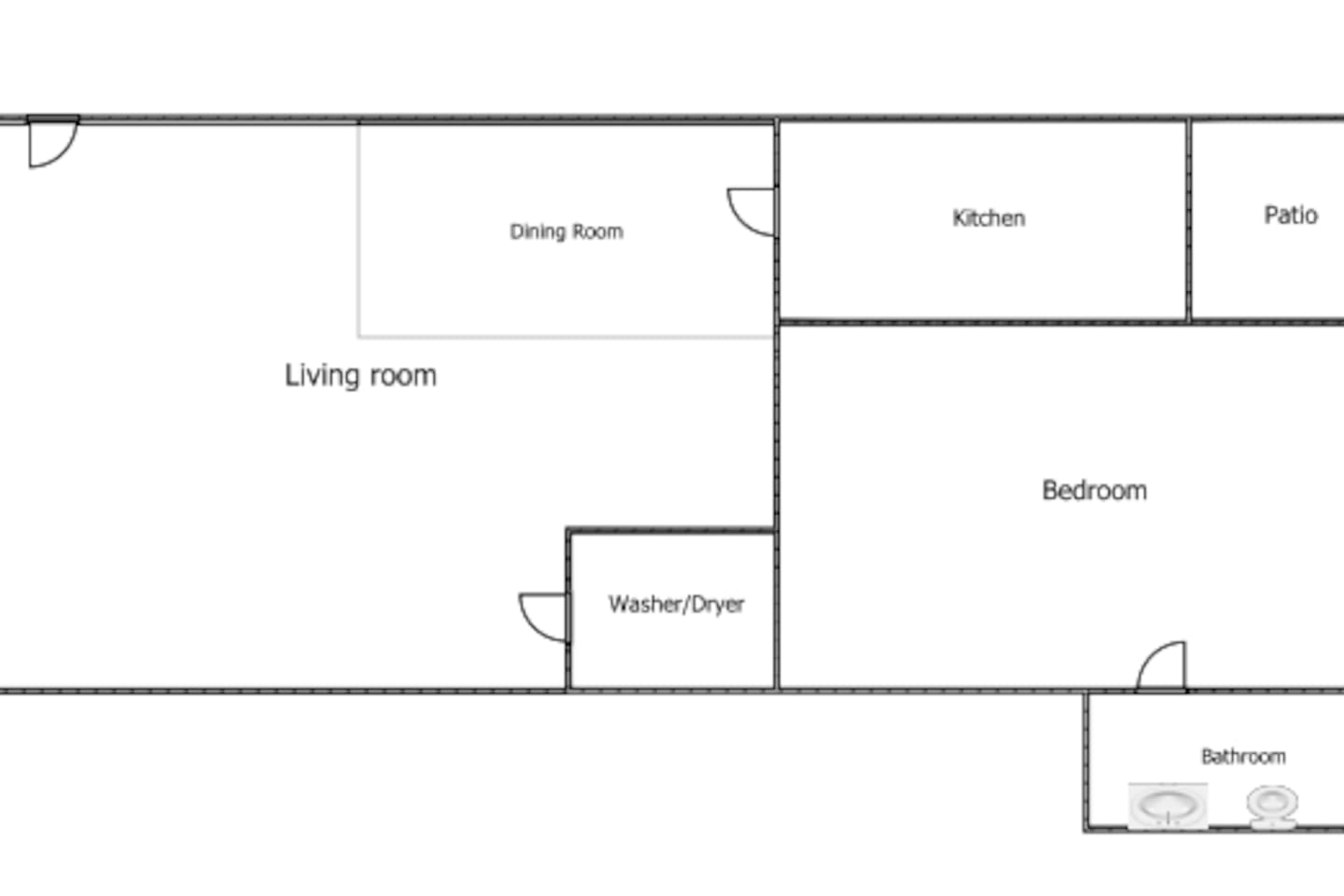 Floorplan diagram for 1x1 A24, showing 1 bedroom