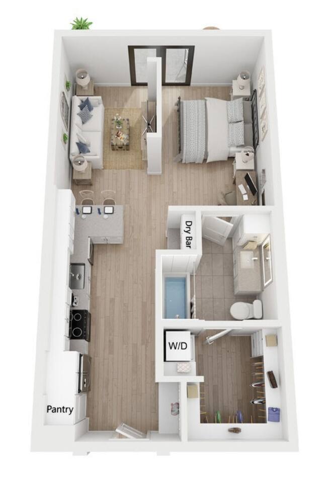 Floorplan diagram for Energize, showing Studio