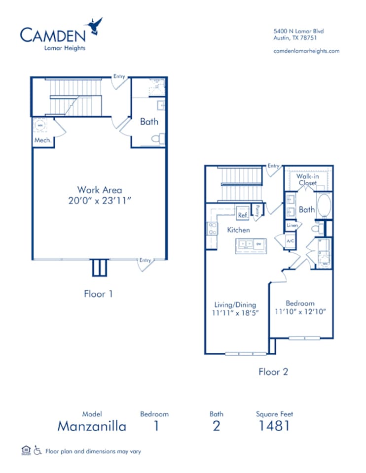 Floorplan diagram for Manzanilla, showing 1 bedroom