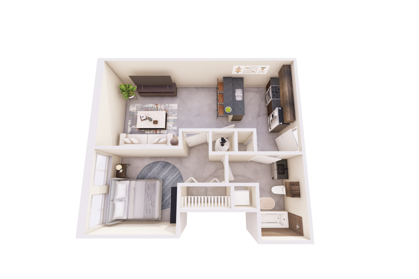 Floorplan diagram for H1, showing 1 bedroom