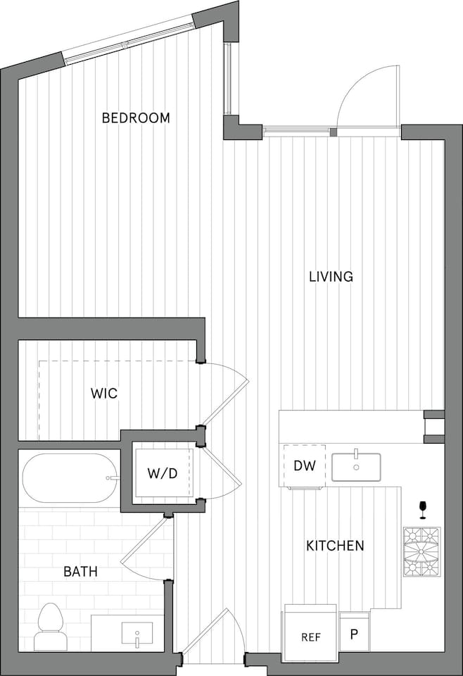Floorplan diagram for 0B.B, showing Studio