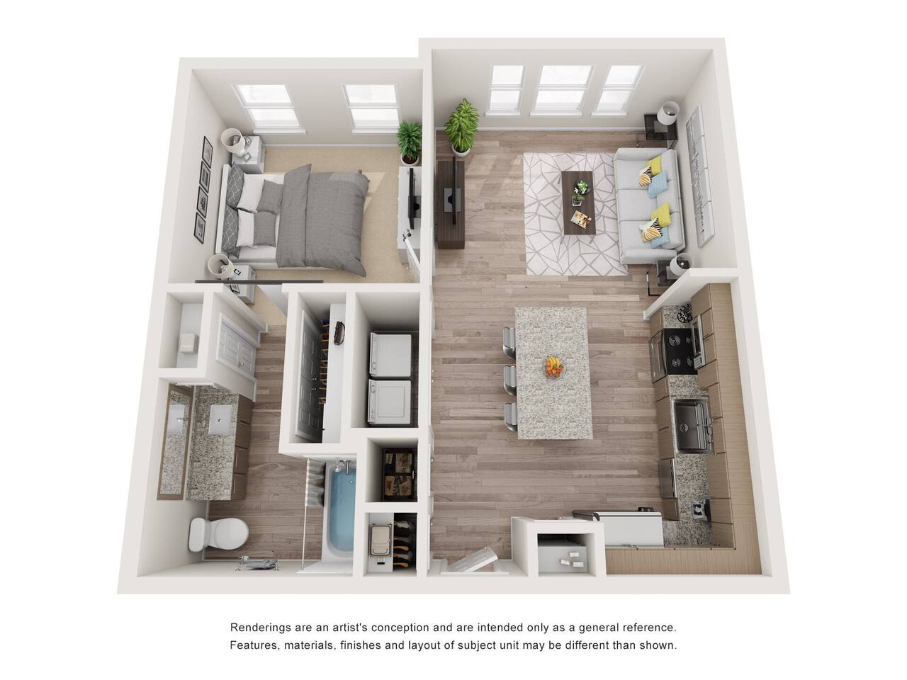 Floorplan diagram for A1.160, showing 1 bedroom