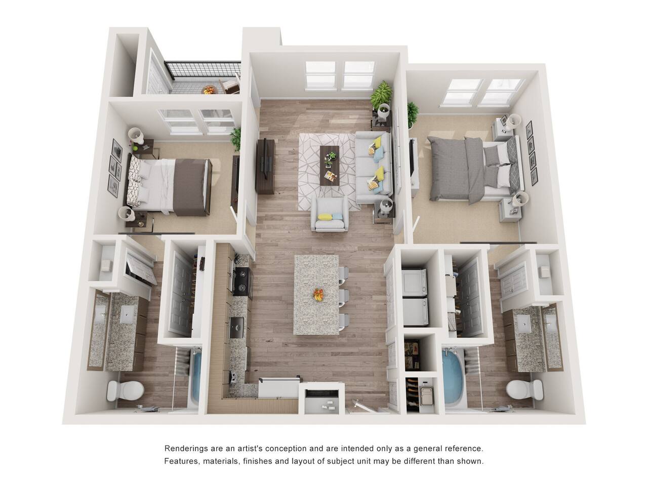 Floorplan diagram for B1.160, showing 2 bedroom