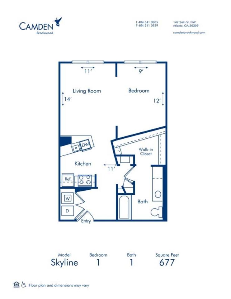 Floorplan diagram for Skyline, showing Studio