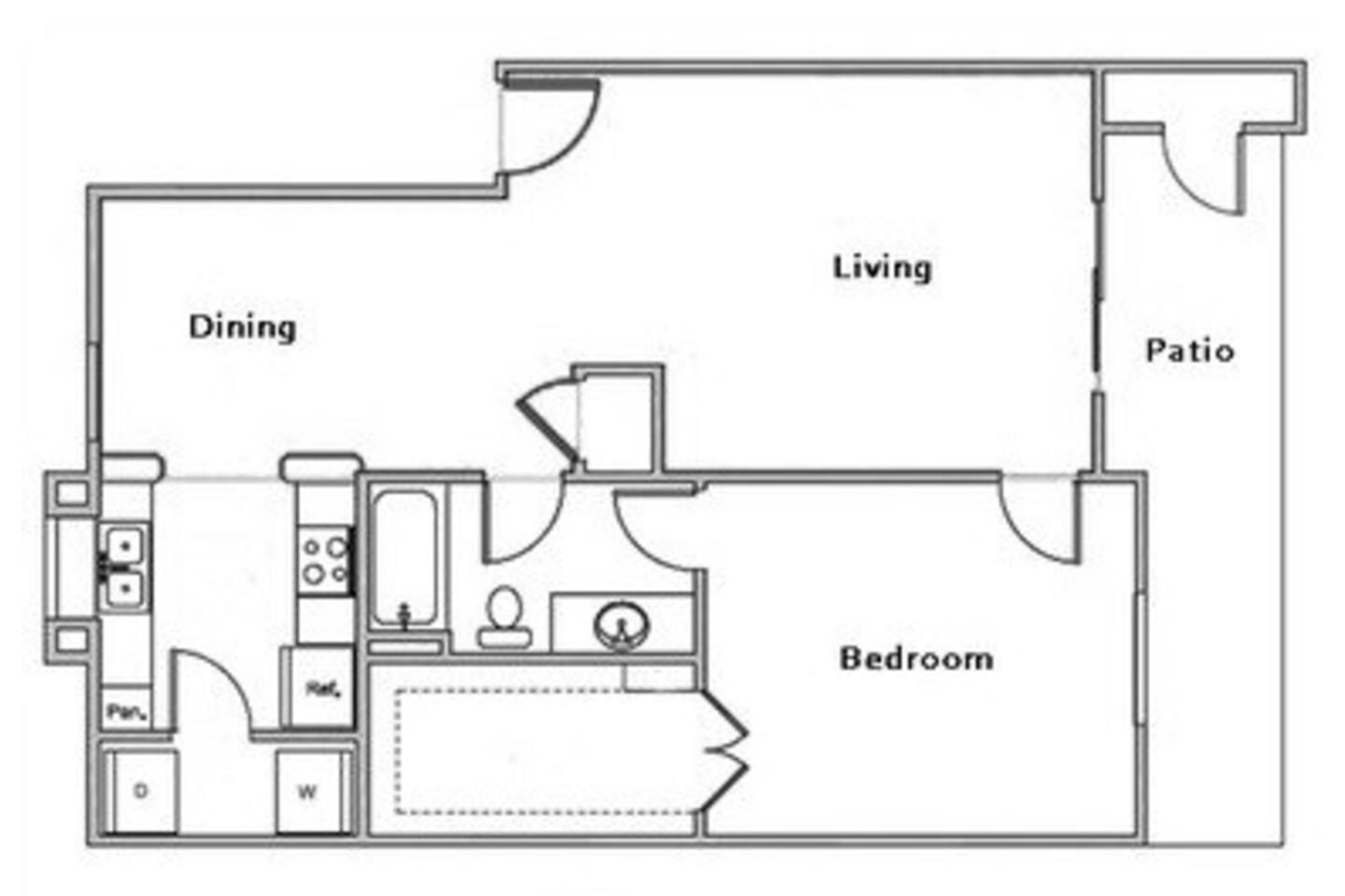 Floorplan diagram for A2, showing 1 bedroom