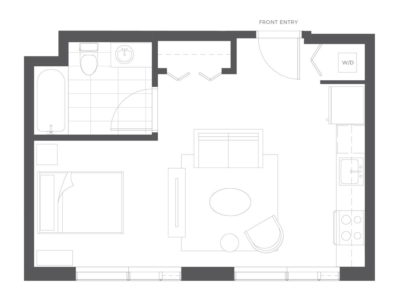 Floorplan diagram for 11a, showing Studio