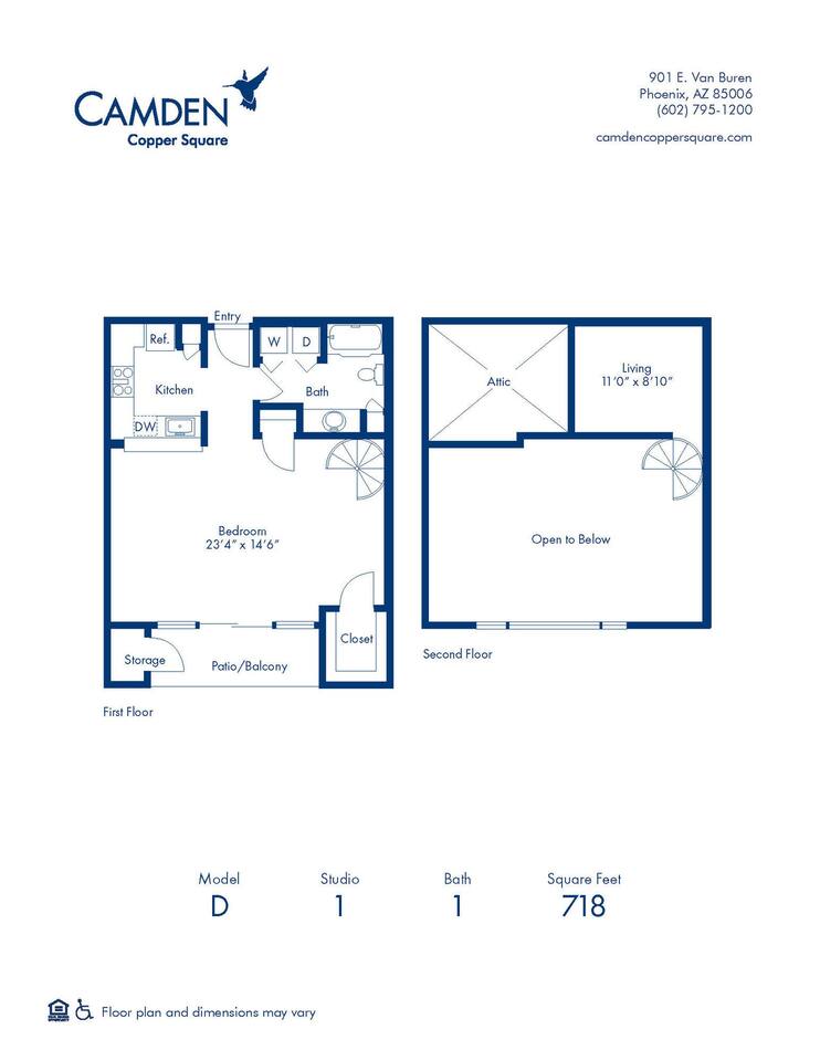 Floorplan diagram for D, showing Studio