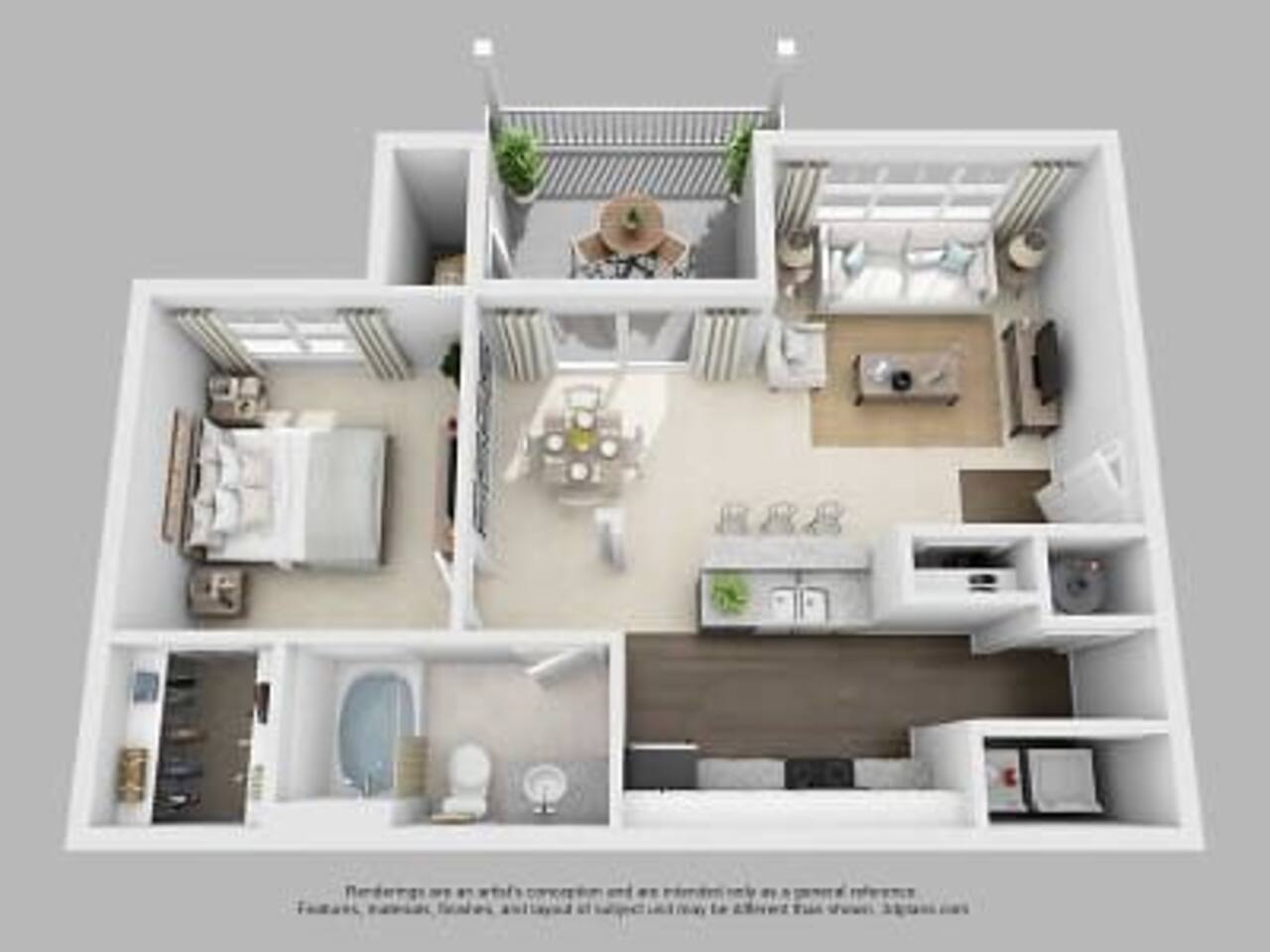Floorplan diagram for The Adams, showing 1 bedroom