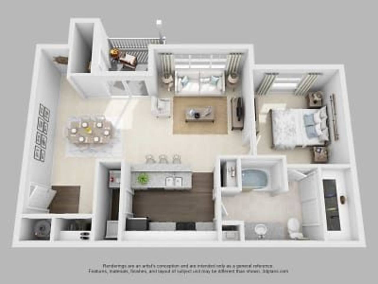 Floorplan diagram for The Becks, showing 1 bedroom