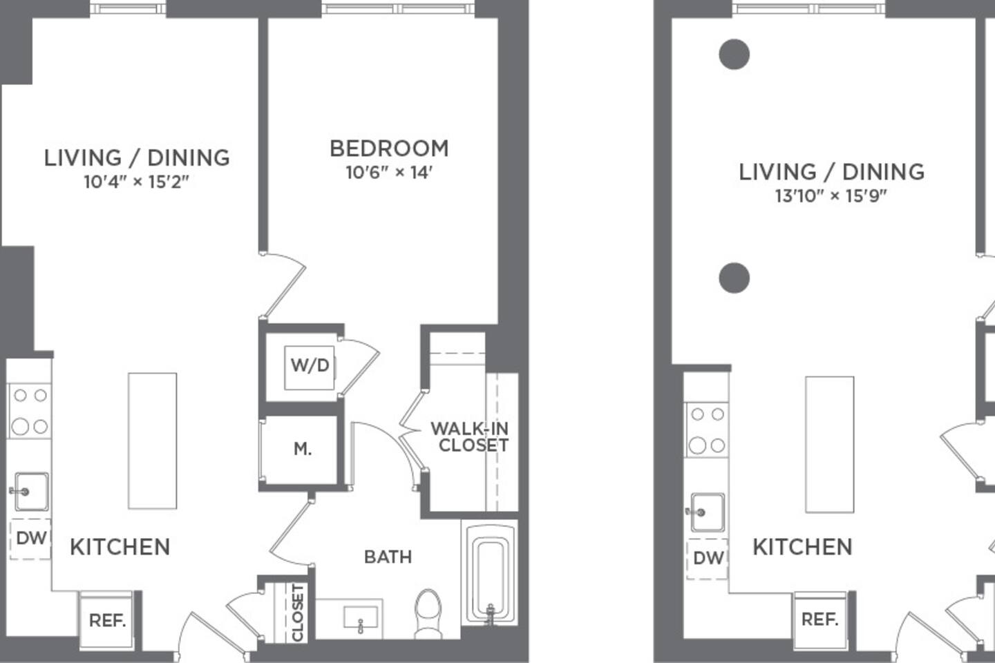 Floorplan diagram for A2, showing 1 bedroom