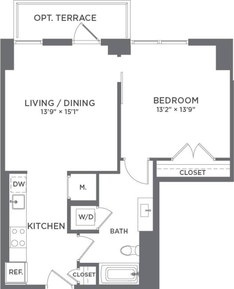 Floorplan diagram for A4, showing 1 bedroom