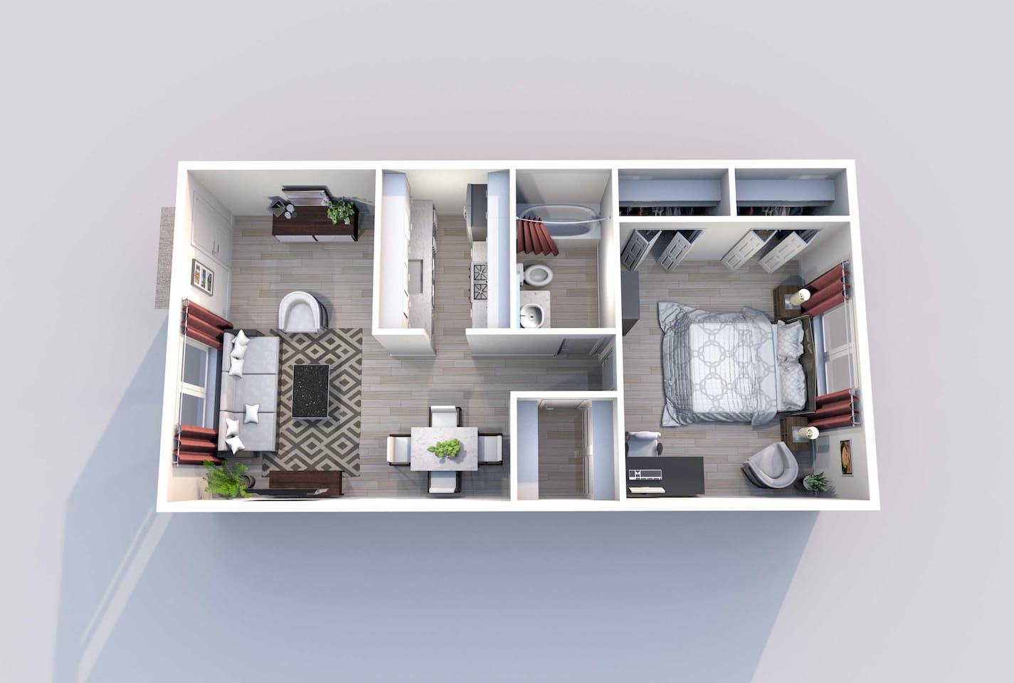 Floorplan diagram for Palm, showing 1 bedroom