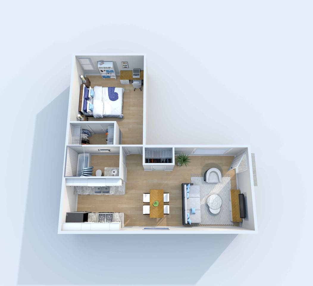 Floorplan diagram for A1, showing 1 bedroom