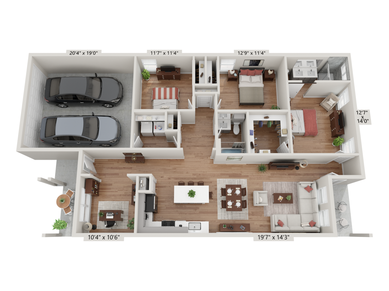 Floorplan diagram for S1, showing 3 bedroom