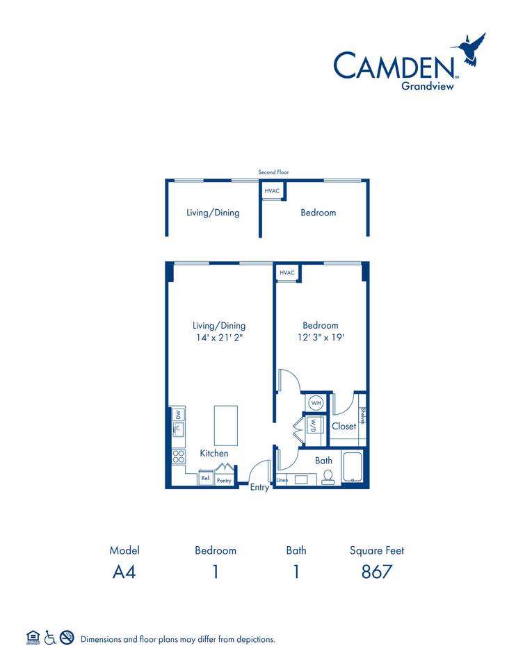 Floorplan diagram for A4, showing 1 bedroom