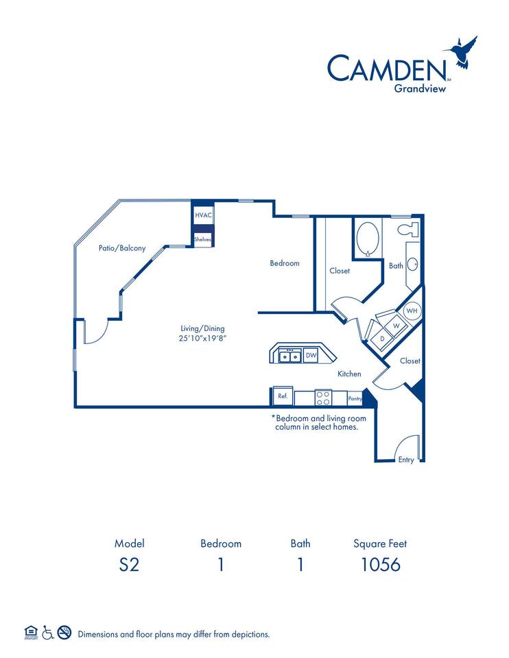 Floorplan diagram for S2, showing Studio
