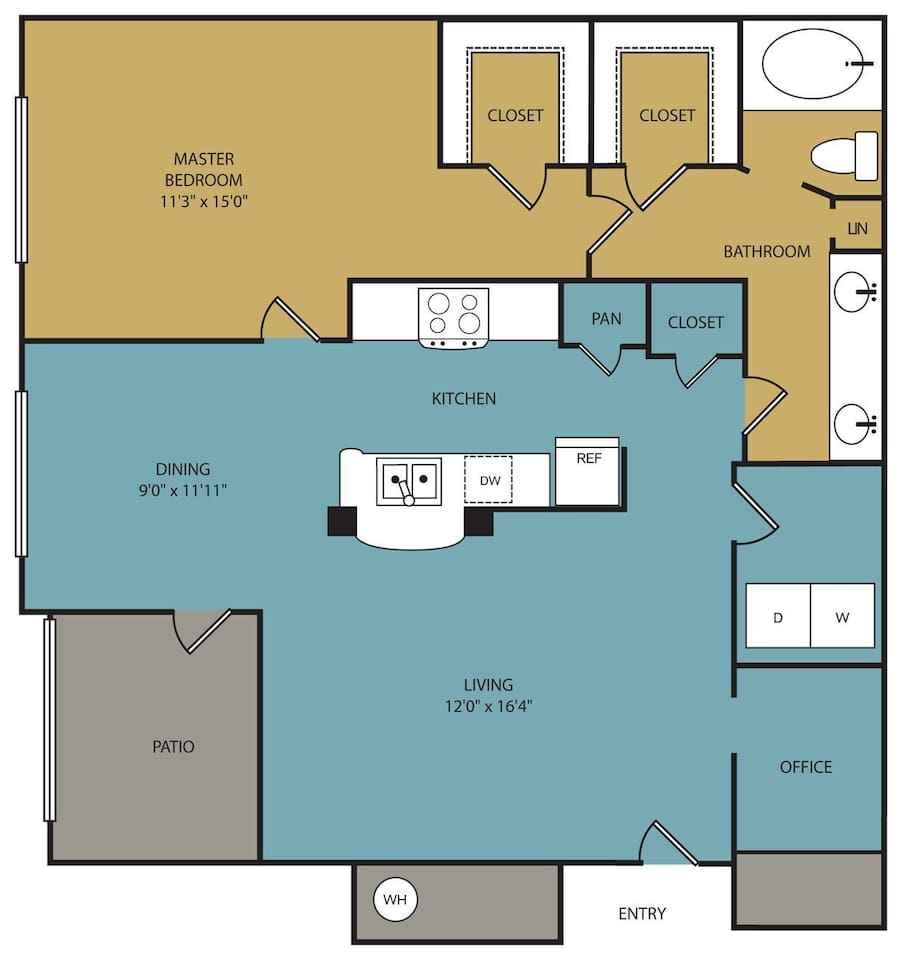 Floorplan diagram for Drake - A4, showing 1 bedroom
