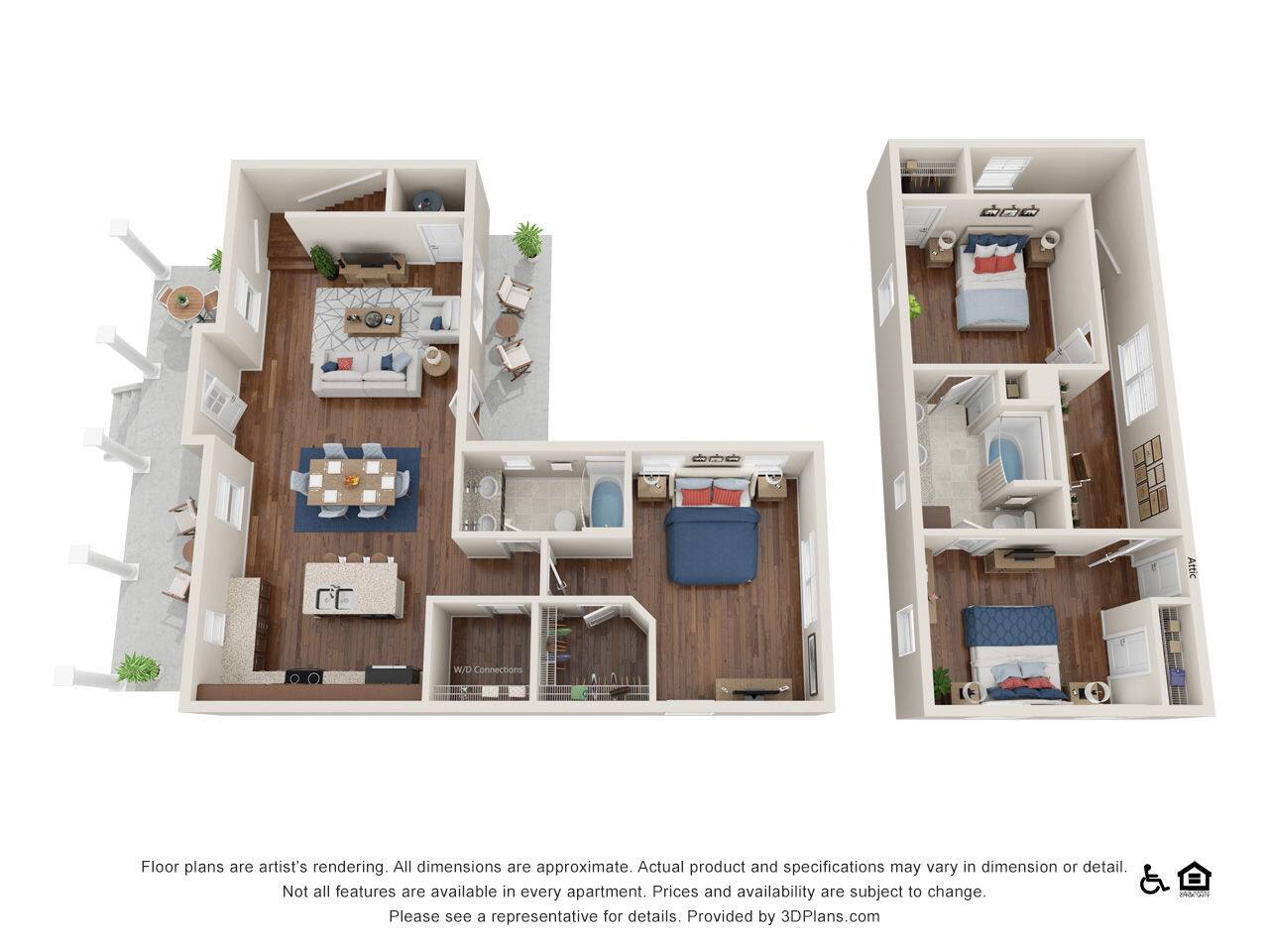 Floorplan diagram for Chadwick, showing 3 bedroom