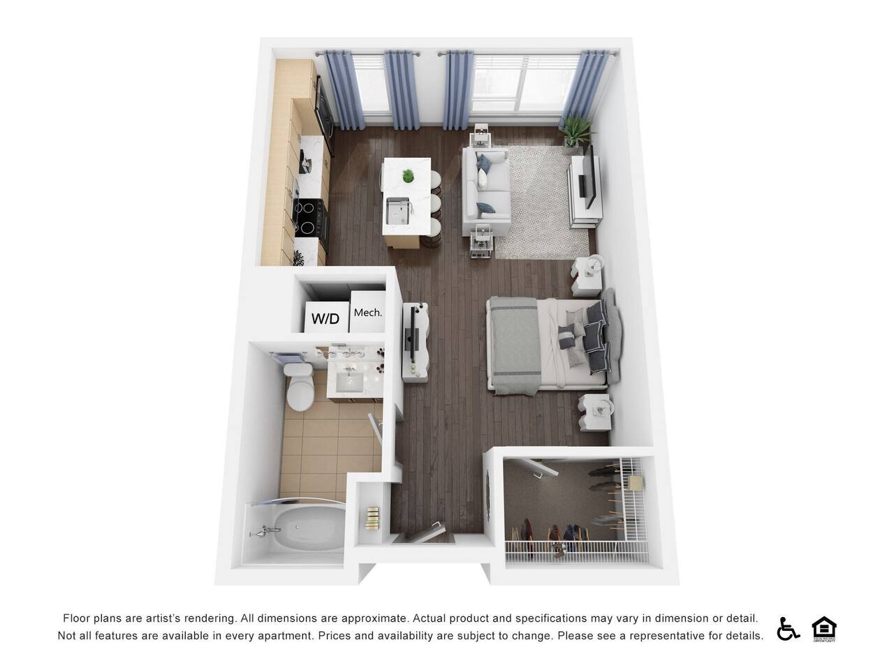 Floorplan diagram for Lily, showing Studio