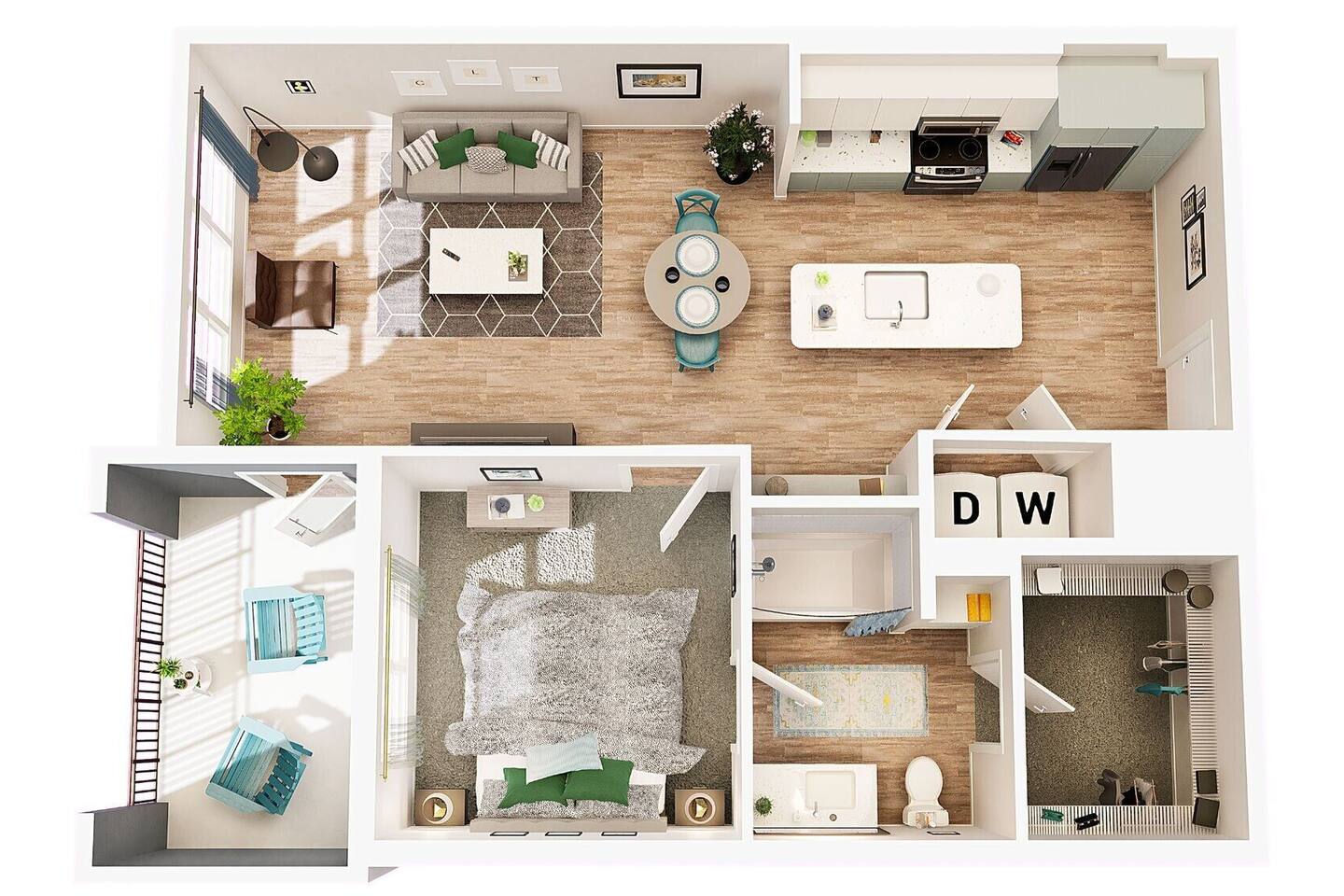 Floorplan diagram for A1, showing 1 bedroom