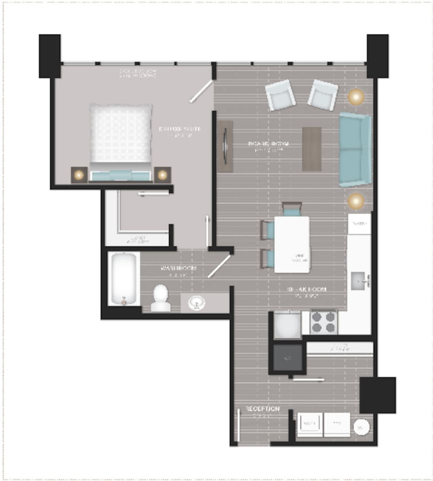 Floorplan diagram for A4, showing 1 bedroom