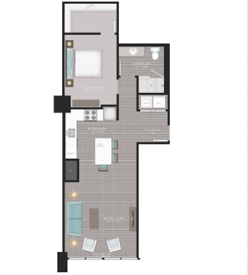 Floorplan diagram for A5, showing 1 bedroom