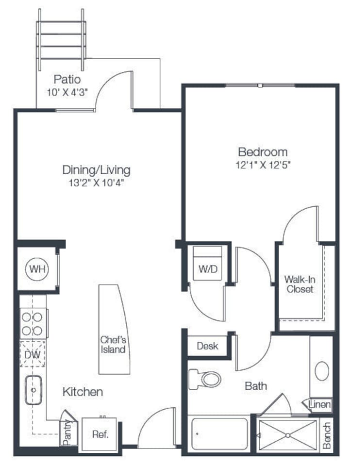 Floorplan diagram for A2, showing 1 bedroom