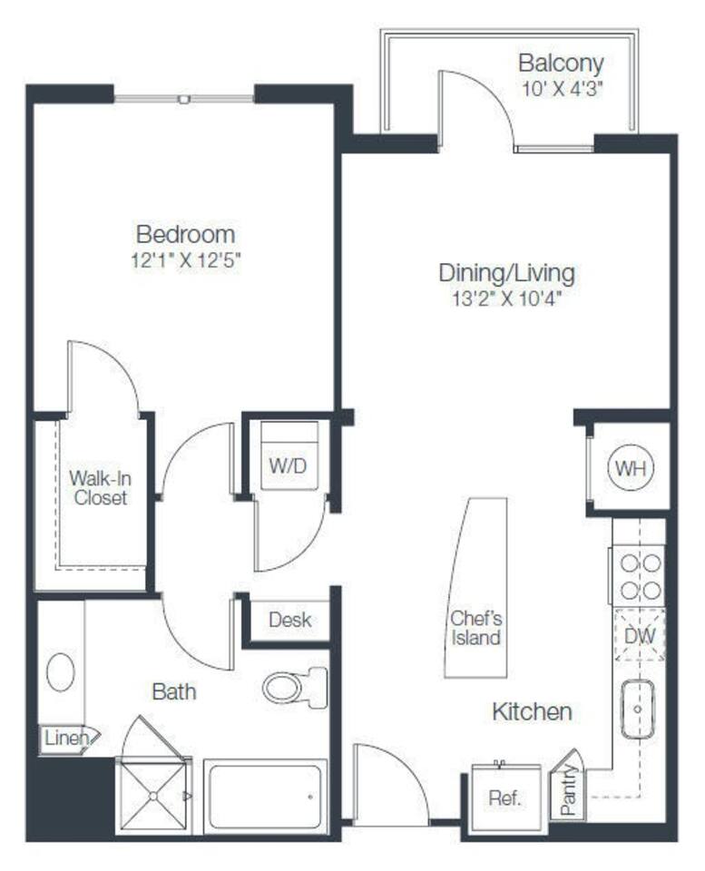 Floorplan diagram for A2b, showing 1 bedroom