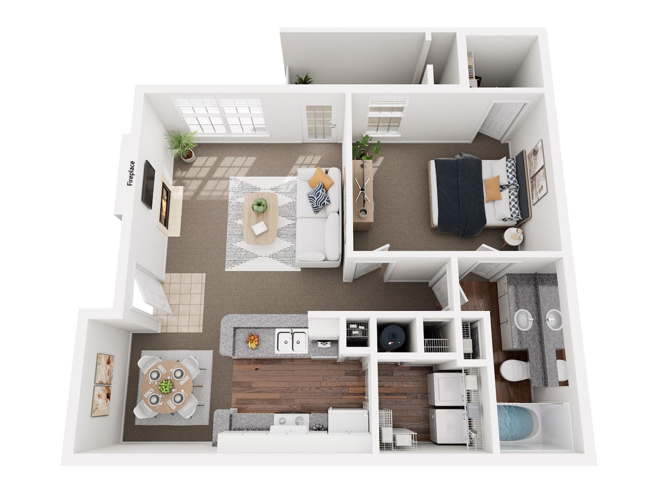Floorplan diagram for The Poinsett, showing 1 bedroom