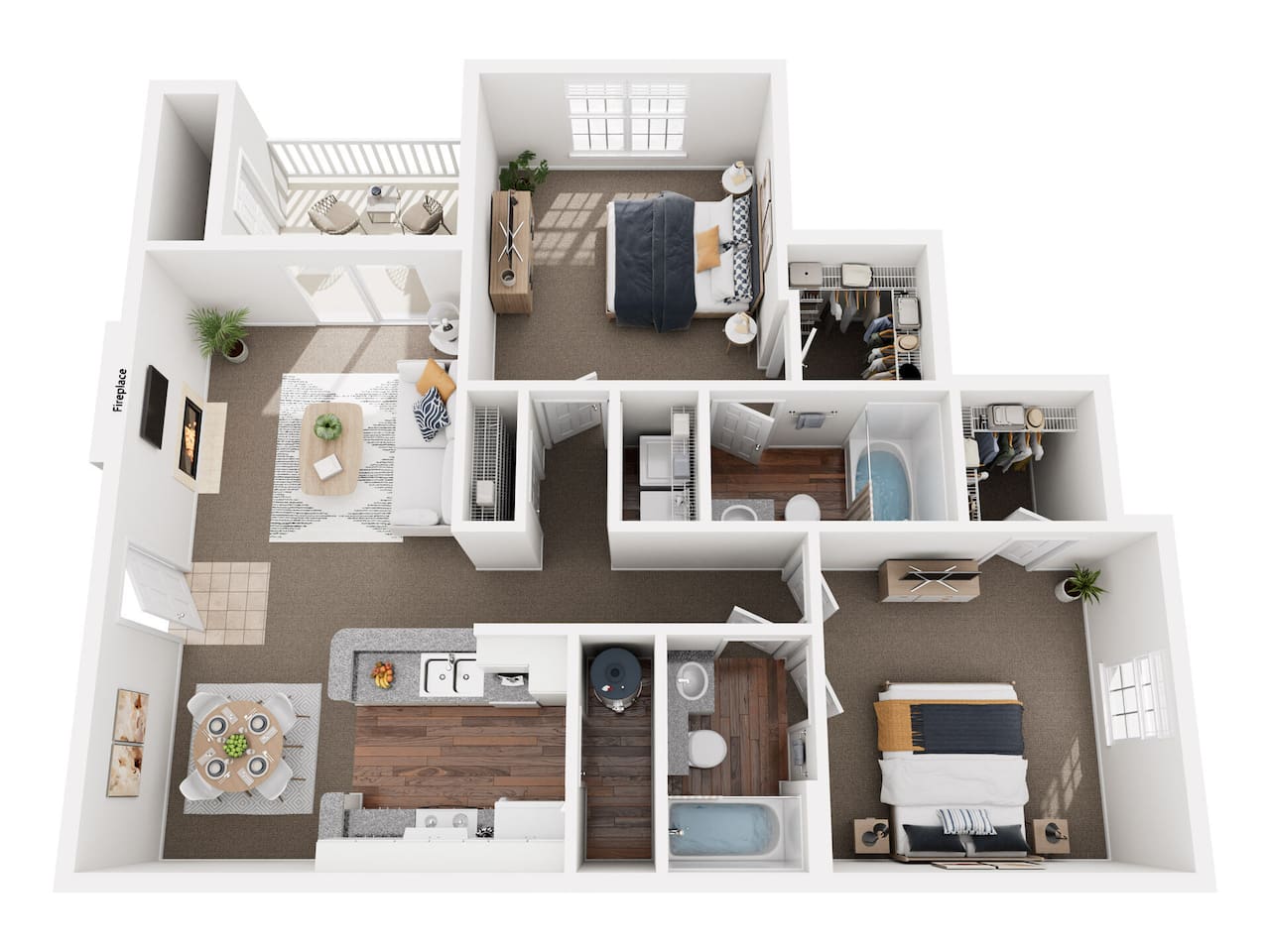 Floorplan diagram for The Cherrydale, showing 2 bedroom