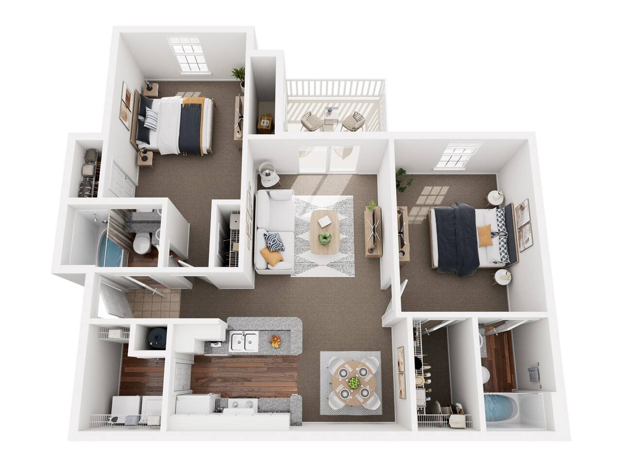 Floorplan diagram for The Henderson, showing 2 bedroom