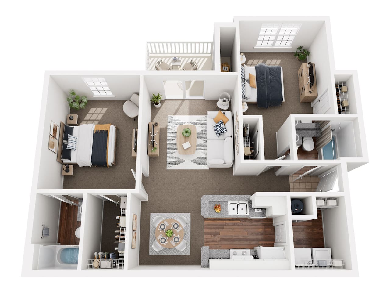 Floorplan diagram for The Keowee, showing 2 bedroom