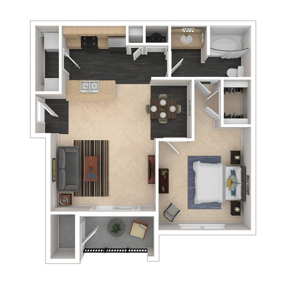 Floorplan diagram for The Bronson, showing 1 bedroom
