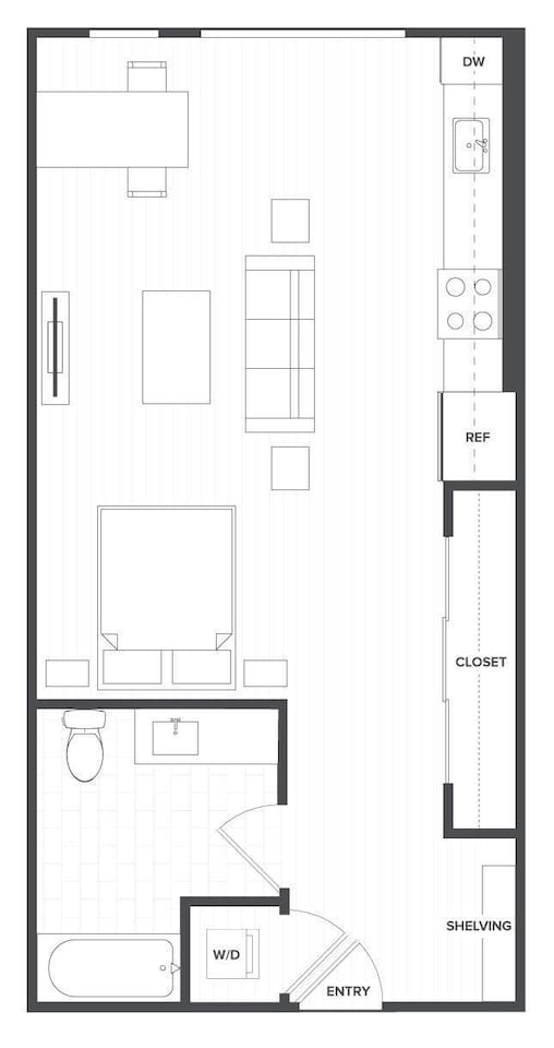 Floorplan diagram for S1.1, showing Studio