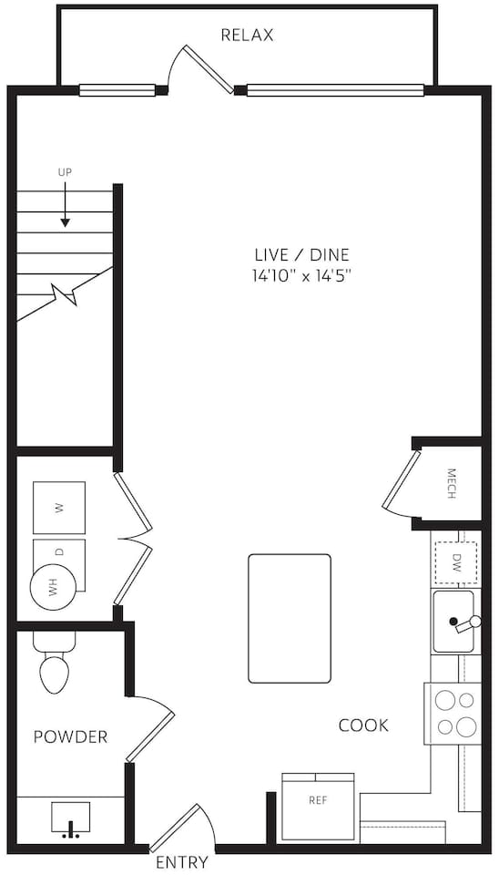 Floorplan diagram for L1, showing 1 bedroom