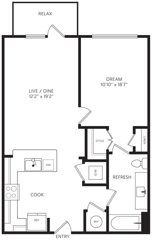 Floorplan diagram for A1.3, showing 1 bedroom