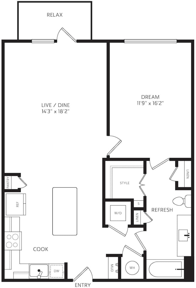 Floorplan diagram for A3.2, showing 1 bedroom