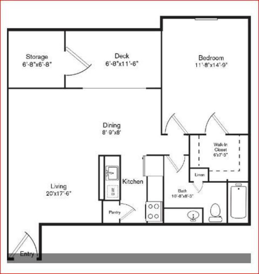 Floorplan diagram for A3, showing 1 bedroom