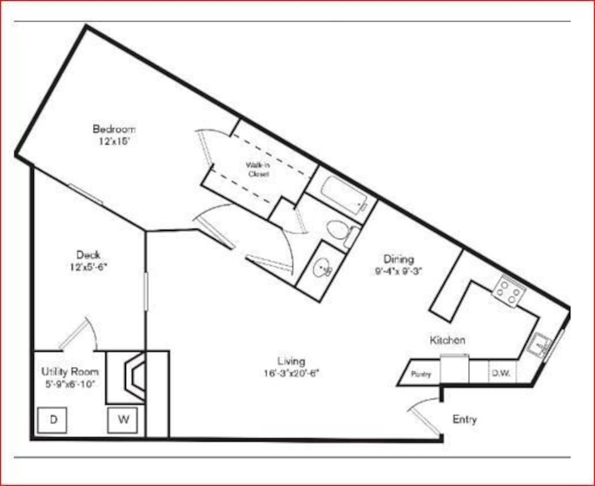 Floorplan diagram for A4, showing 1 bedroom