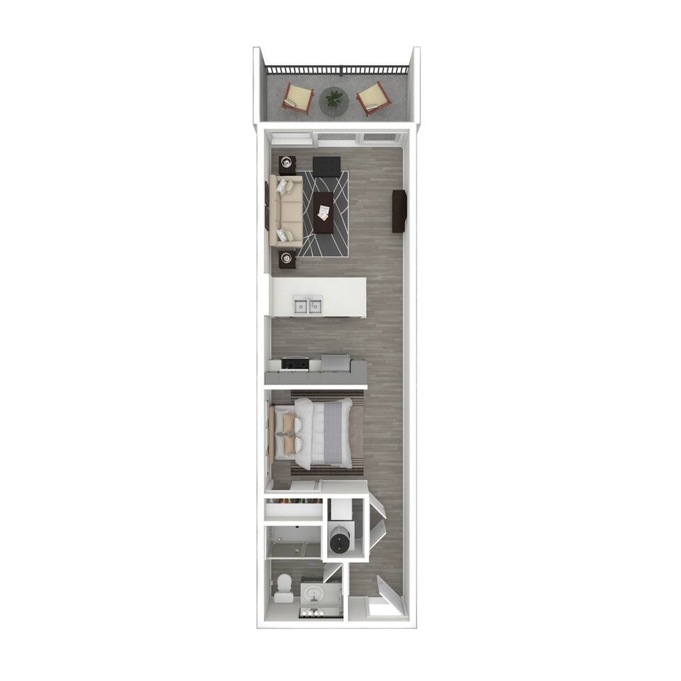 Floorplan diagram for The Holloway, showing Studio