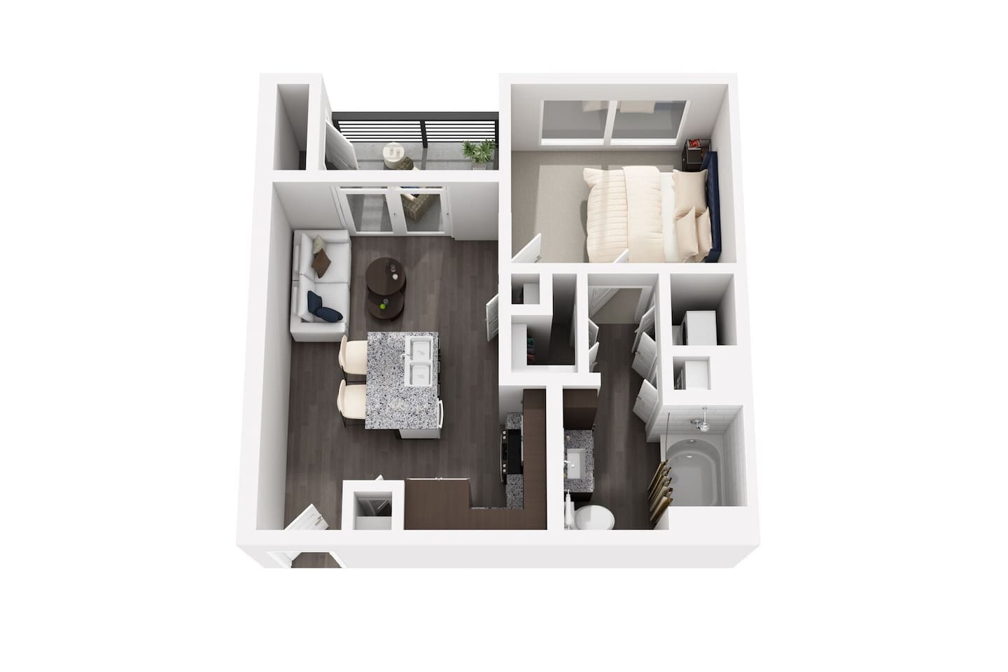 Floorplan diagram for A1, showing 1 bedroom