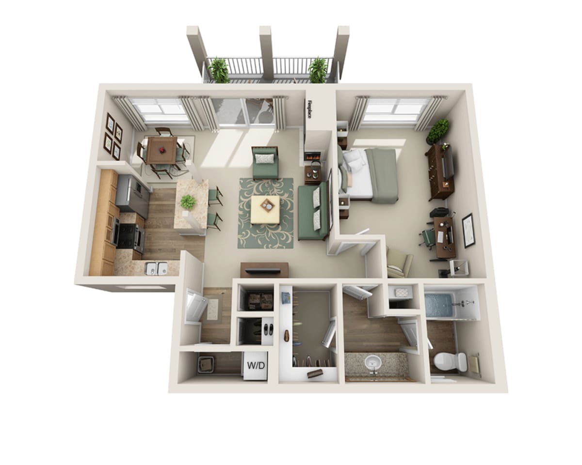 Floorplan diagram for Tiburon (A1C), showing 1 bedroom