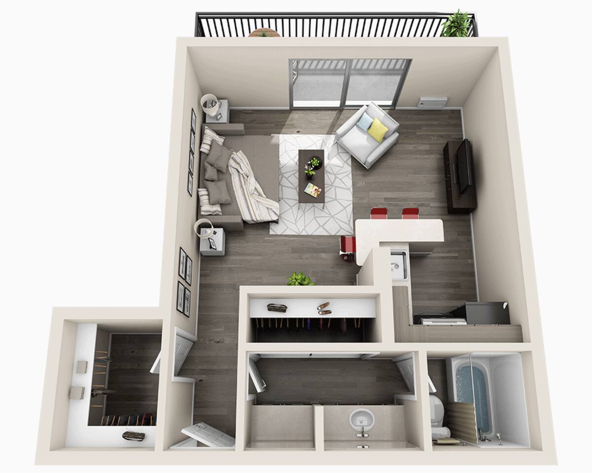 Floorplan diagram for Linda II (E1C-S), showing Studio