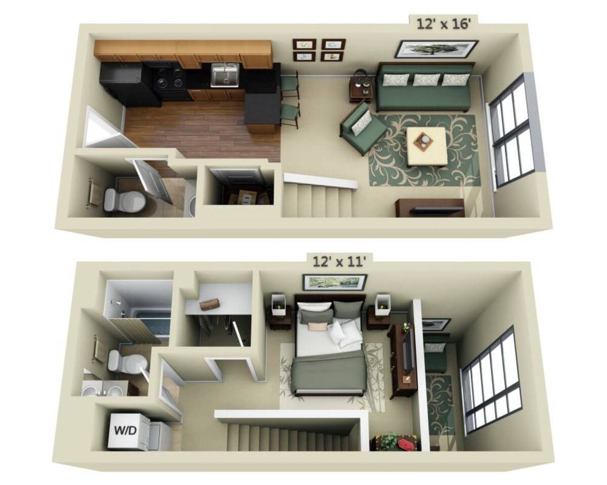 Floorplan diagram for Dolores A1.5A Loft, showing 1 bedroom