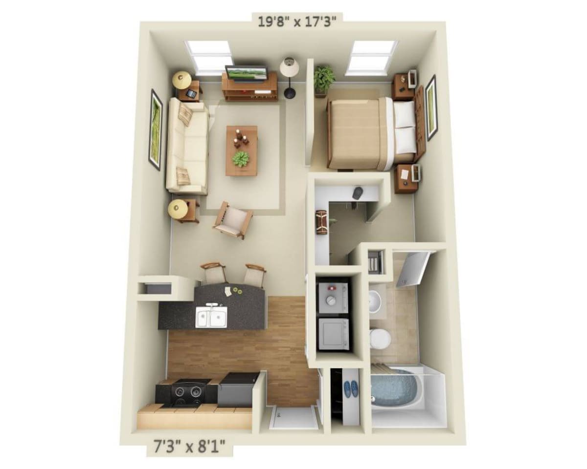 Floorplan diagram for Lakeside - Bari, showing Studio