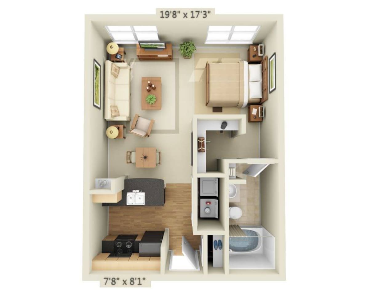 Floorplan diagram for Legacy - Pisa, showing Studio