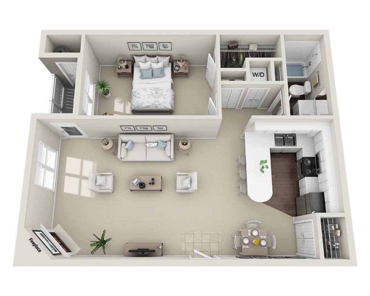 Floorplan diagram for Sequoia 1, showing 1 bedroom
